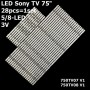 LED підсвітка Sony TV 75' inch 3V 5/8-led CX-75S01E01 KDL-75W855C KDL-75W850C 750TV07 750TV08 V1 28шт. - фото 1