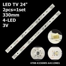 LED підсвітка TV 24 inch 330mm 4-led K236WDD1 A4 4708-K236WD-A4113N01 L24HD21B DH-LM22-F200 2шт. 1