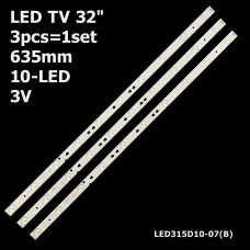 LED підсвітка TV 32 10-led LED315D10-07(B) LE32A7100L, LE32B510F LE32TE5 MYSTERY MTV323LW01273 3шт. 1