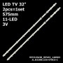 LED подсветка TV 32' 32D1334DB VES315WNDL-01 VES315WNDS-2D-R02 JL.D320B1235-078CS-C 2шт. (Original) - фото 1