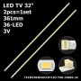 LED подсветка TV 32' 361mm 36-led T51M320304AI1ET13H YXD-C0002-32 TOT32LB02 4C-LB320T-PF2 2шт. - фото 1