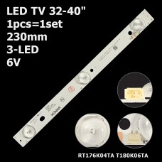 LED підсвітка TV 32-40 230mm 3-led 32626*35021248 RT176K04TA T180K06TA E-5913-0002 RT176T180K05TA E 1шт. 1