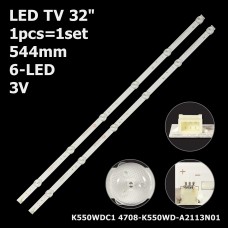 LED підсвітка TV 32 544mm 6-led 3V K550WDC1 A2 K550WDC1197141 4708-K550WD-A2113N01 1шт. 1