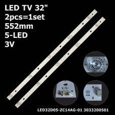 LED підсвітка TV 32“ 552mm 3V 5-led LED32D05-ZC14AG-01 30332005201 ZC15AG-03 32Y1 32DS172 2шт. 1