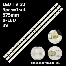 LED підсвітка TV 32 575mm 8-led ZH32D08-ZC14F-01 PB08D575173BL042-001H 31-315-316-33 3шт. 1