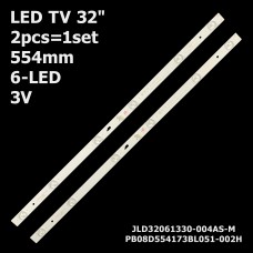 LED підсвітка TV 32 6-led 554mm 3V PB08D554173BL051-005H PB08D554173BL051-002H 4C-LB320T-GY6 2шт. 1