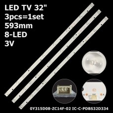 LED підсвітка TV 32 inch 3V 8-led 0Y315D08-ZC14F-02 303WY315031 IC-C-PDBS32D334 3шт. 1