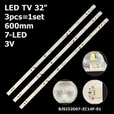 LED підсвітка TV 32 inch 600mm 7-led 3V BJSJ32D07-ZC14F-01 303JD315036 CRH-F323535070345-REV1.1 3шт. 1