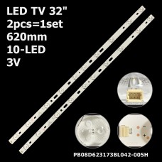 LED підсвітка TV 32 inch 620mm 3V 10-led PB08D623173BL042-005H 320B01301401 320F00501401 KG32AS620 2шт. 1