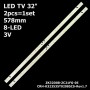 LED подсветка TV 32' ZK32D08-ZC21FG-05 303ZK320033 CRH-K323535T02085CS-Rev1.7 3AS8CX58017 2шт. - фото 1