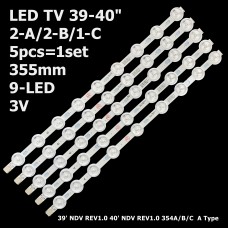 LED підсвітка TV 39-40 3V 9-led 355mm 39PF3025D 40L1333DB VES400UNDC-01 VES390UNDC-01 5шт. 1