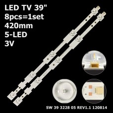 LED підсвітка TV 39 5-led 420mm 3V ECG390AH-LD1(SN), ECG390AH-LD2(SN) SW 39 3228 05 REV1.1 120814 8шт. 1