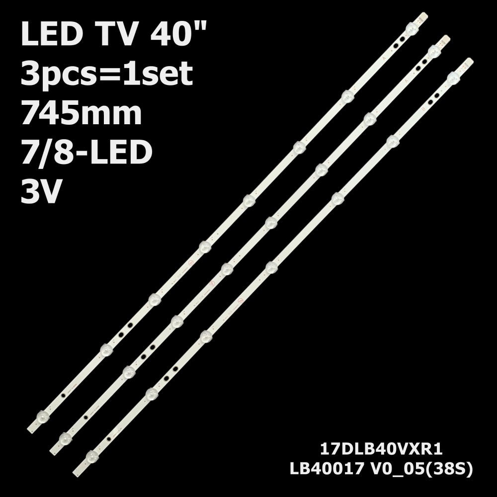 LED підсвітка TV 40 745mm 7/8-led 3V LB40017 V0_05(38S) 17DLB40VXR1 VES400UNDS-2D-N11 3шт. 1