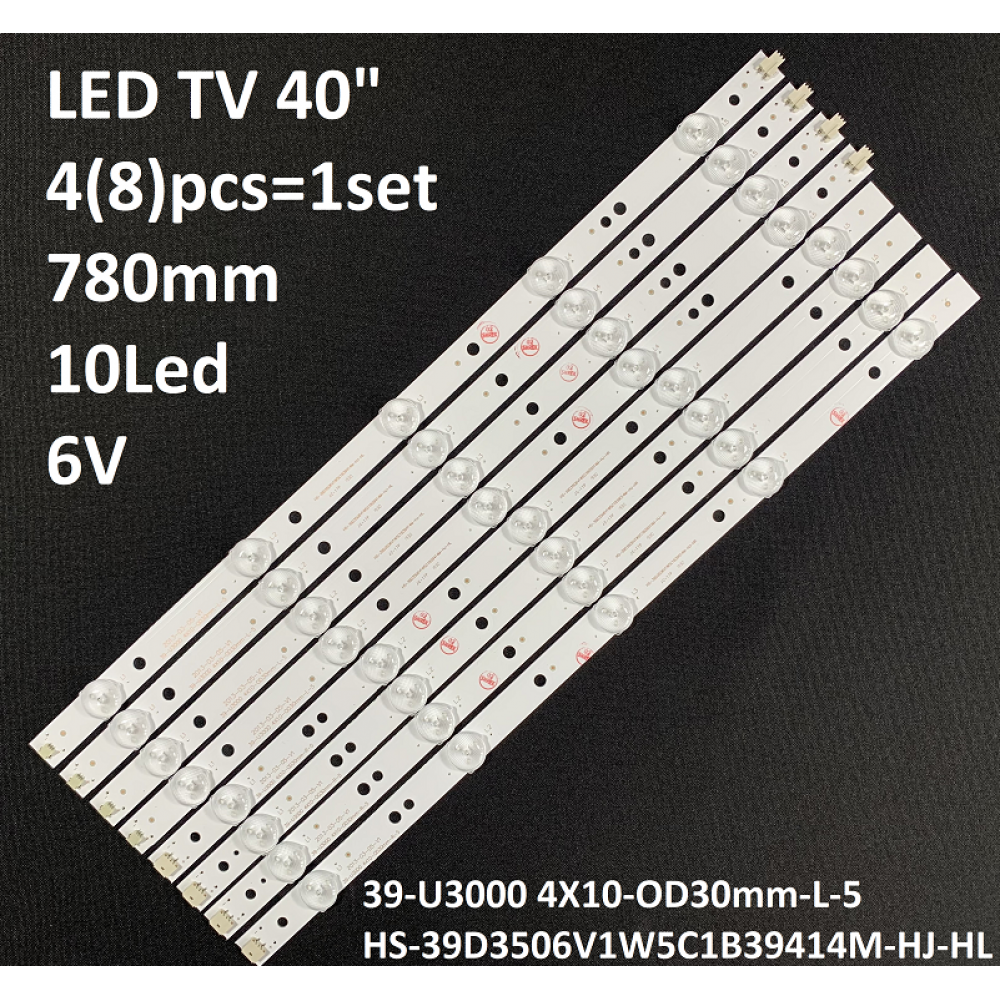 LED підсвітка TV 40 780mm 6V 10-led LED-40D1070 SJ.BK.D4001001-2835AS-F 8шт. 1