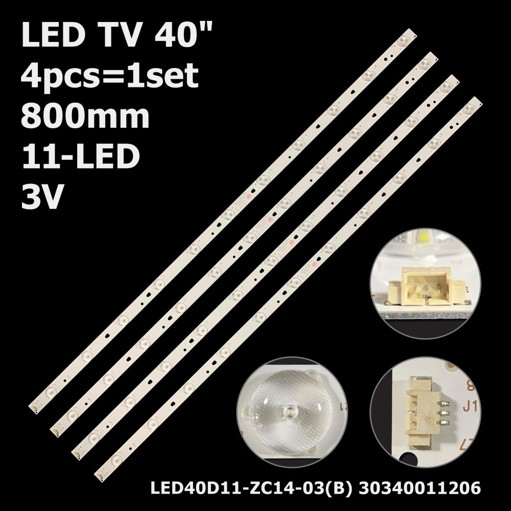 LED підсвітка TV 40 LED40D11-ZC14-03(B) 30340011206 LED40D11-ZC14-01 LED40D11-ZC14-02 4шт. 1