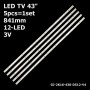 LED підсвітка TV 43' 841mm 3V GJ-2K16-430-D512-V4 LB43014 V0_00 SX-11800829A0-1C562-0-A-66M-8070 5шт. - фото 1