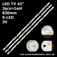 LED підсвітка TV 43 inch 830mm 9-led 3V CRH-P43KP30300309641 RF-AJ430S30-0901S-09 LC-43UI7552E 3шт. 1