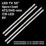 LED подсветка TV 55' inch 6V 7/8-led 55HR330M08A2 + 55HR330M08B2 V2 4C-LB5508-HR02J 4C-LB5507-HR02J 4шт. - фото 1