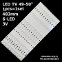 LED подсветка TV Kivi 49-50' 483mm 6-led 3V LED49D6-03(A) LED50D06-ZC14AG-03 FD4951A-LU 30349006203 1шт. - фото 1