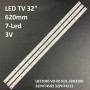 LED підсвітка TV LG 32' inch 7-led 620mm 3V 32LJ500 32LH500D 32PFS6401 GJ-2K16 GEMINI-315 D307-V1.1 1шт. - фото 1