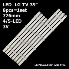 LED підсвітка TV LG 39 inch 776mm LG POLA2.0 39” A/B-Type Rev 0.0 HC390DUN T390HVJ01.0 AGF78161701 8шт. 1