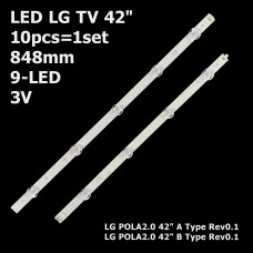 LED підсвітка TV LG 42 inch POLA2.0 POLA 2.0 42 A/B Type Rev0.1 Rev 0.1 5шт. A + 5шт. B 10шт. 1