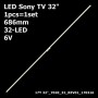 LED подсветка TV Sony 32' inch 32-led 686mm 17Y 32'_7020_32_REV01_170316 KDL-32WE613 KDL-32WE615 1шт. - фото 1