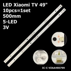 LED підсвітка Xiaomi TV 49 3V 5led 502mm L49M5-AZ IC-C-VZAA49D799 MI49TV(M49) 10шт. 1