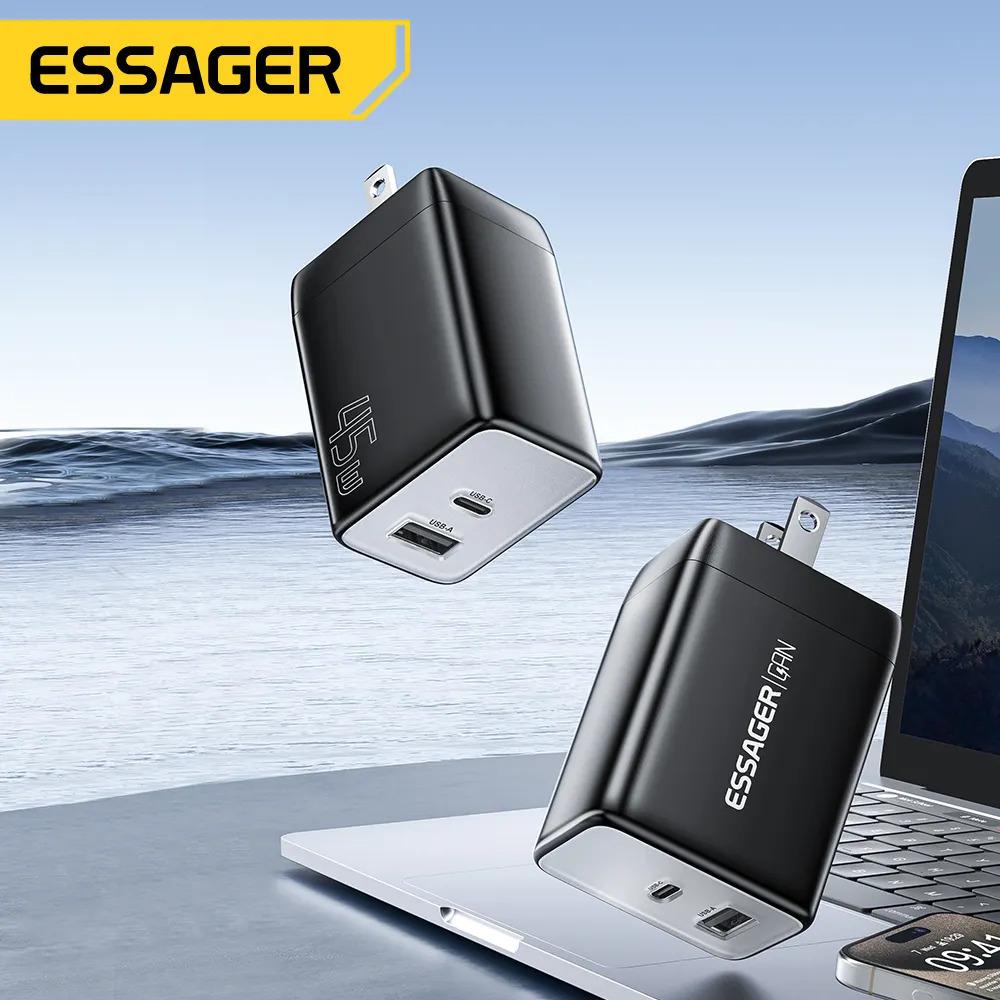 Мережевий зарядний пристрій Essager ES-CD40 45W GAN travel Charger USB A + TYPE C EU White (ECT45W-LJB02-Z) 7