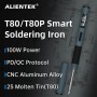 Паяльник портативный Alientek T80P + 4 жала C245 (K,KU,I,IS) + Блок питания 65W + C2C PD Type-C - фото 1