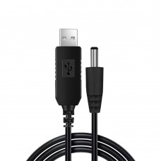 USB Кабель для роутера від повербанка з перетворювачем на 12V, DC5521 (DC 5.5x2.1mm), USB 5V->12V, 1м 1