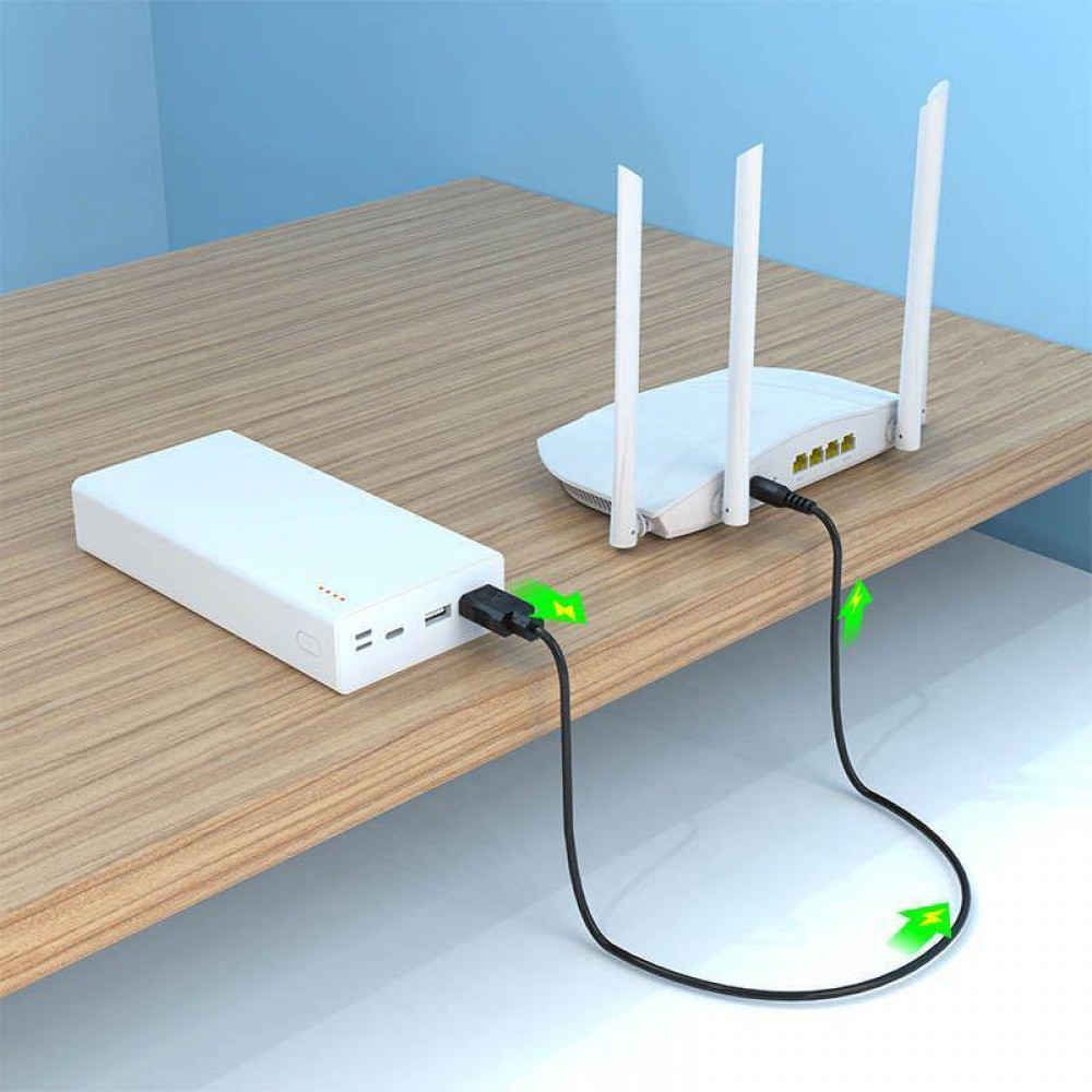 USB Кабель для роутера від повербанка з перетворювачем на 12V, DC5521 (DC 5.5x2.1mm), USB 5V->12V, 1м 3